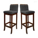 Ver imagem 1 de Kit 2 Banquetas Média com Encosto Matelassê Nice Madeira Maciça Suede Cinza CCS