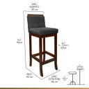 Ver imagem 3 de Kit 2 Banquetas Média com Encosto Matelassê Nice Madeira Maciça Suede Cinza CCS