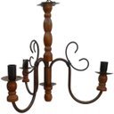 Ver imagem 1 de Lustre Pendente Torneado de Madeira Decoração de Varanda Rustica - Verniz