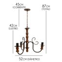 Ver imagem 2 de Lustre Pendente Torneado de Madeira Decoração de Varanda Rustica - Verniz