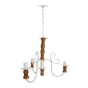 Ver imagem 4 de Lustre Pendente Torneado de Madeira Decoração de Varanda Rustica - Branco & Verniz