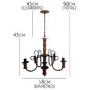 Ver imagem 2 de Luminária de Teto em Madeira para Decoração de Sala de Visitas Rustica - Verniz