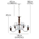 Ver imagem 2 de Luminária de Teto em Madeira para Decoração de Sala de Visitas Rustica - Branco & Verniz