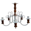 Ver imagem 1 de Luminária de Teto em Madeira para Decoração de Sala de Visitas Rustica - Branco & Verniz