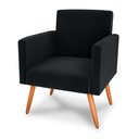 Ver imagem 3 de Poltrona Decorativa Lyon Veludo Preto 64x60cm para Sala Quarto Escritório e Recepção