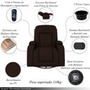 Ver imagem 3 de Poltrona do Papai Reclinável Giratória e Balanço Sala de Cinema Crihs com Massagem e Aquecimento PU 