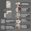 Ver imagem 5 de Conjunto Gabinete Banheiro Nivus 60cm (armário + Cuba + Espelheira) Branco / Cinza