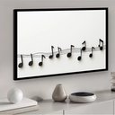 Ver imagem 2 de Quadro Decorativo Notas Musicais Minimalista - 50x70cm:moldura Branca