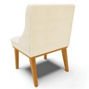 Ver imagem 7 de Kit 10 Cadeiras Estofadas para Sala de Jantar Base Fixa de Madeira Castanho Lia Veludo Bege - Ibiza