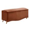 Calçadeira Sapateira Baú Holanda 90cm de Largura Veludo Star Confort Terracota - 1