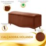 Calçadeira Sapateira Baú Holanda 90cm de Largura Veludo Star Confort Terracota - 3