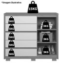 Ver imagem 5 de Cômoda Ripada Sapateira 5 Gavetas 1 Porta Duello Freijó/titanium