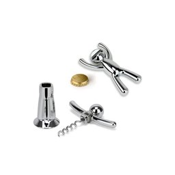 kit 2 Pçs Abridor vinho e garrafa Cromado Buddy Umbra - 2