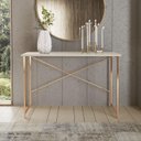 Ver imagem 1 de Aparador Steel 90 cm Estilo Industrial com Pés em Aço Cobre/Off White