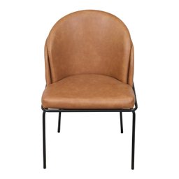 Cadeira Nali Estofada em Pu Caramelo com Base Preta - 2