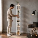 Ver imagem 3 de Estante Multiuso Organizador Livreiro Estilo Industrial 180x40 Branco Natural