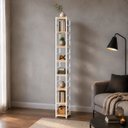 Ver imagem 1 de Estante Multiuso Organizador Livreiro Estilo Industrial 180x40 Branco Natural