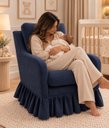 Ver imagem 4 de Poltrona Amamentação Yasmim Veludo Azul Marinho