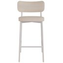 Ver imagem 2 de Kit 06 Banquetas Alta Bar Cozinha Sala de Jantar Aço Branco Kaira C01 Linho Areia - Lyam Decor