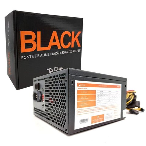 Fonte Duex Dx500fse, 500w, Bivolt Manual, Preto