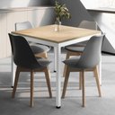 Ver imagem 1 de Mesa Cozinha e Refeitório 90cm x 90cm Pés Metal com 4 Cadeiras Siena Pés Madeira Casa Lar