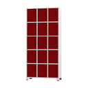Ver imagem 1 de Armário Roupeiro De Aço 15 Portas Para Vestiário Academia Locker Vermelho