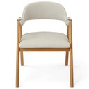 Ver imagem 3 de Kit 02 Cadeiras de Jantar e Estar Living Estofada Nadja L02 Linho Champagne - Lyam Decor