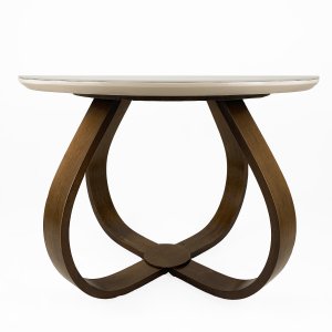 Mesa de Centro Bella para Sala com Vidro 60 cm - Off white