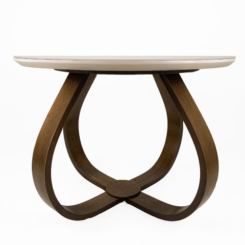 Mesa de Centro Bella para Sala com Vidro 60 cm - Off white