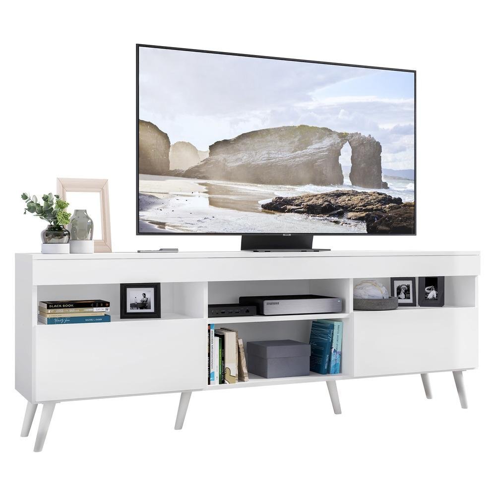 Rack TV 65" Retrô 2 Portas Paris Multimóveis V3327 Branco - 2