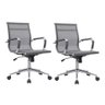 Kit 2 Cadeiras de Escritório Diretor Eames em Tela - Cinza - 1