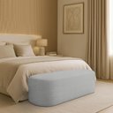 Ver imagem 1 de Puff Recamier Paris 160 Cm Estofado para Quarto Queen Linho Premium - Clique Chique