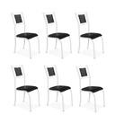 Ver imagem 2 de Kit 6 Cadeira Jantar Belize Assento Estofado Tecido Corino