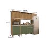 Cozinha Smart Ripado Freijó/Verde – Vitamov - 4