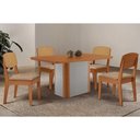 Ver imagem 1 de Conjunto: Mesa de Cozinha Pietá Tampo Curvo 120cm+4 Cadeiras Havana Naturale/off White - Linho Bege
