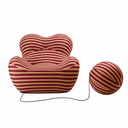 Ver imagem 2 de Poltrona Decorativa com Puff Design Orgânico Premium
