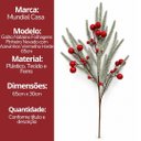 Ver mais imagens de Galho Decorativo Natalino Pinheiro Nevado com Azevinhos Vermelhos Luxo 65cm - Mundial Casa