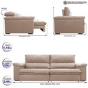 Ver imagem 2 de Sofá Retrátil e Reclinável 2,95m Molas Ensacadas Cama inBox Big Home com Bordado 3D Velusoft