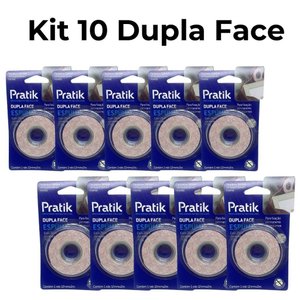 Kit 10 Fita Adesiva Banana Dupla Face Espuma 12mm X 2m Pratik Uso Geral Ambientes Internos