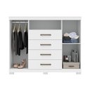 Ver imagem 4 de Cômoda Havana Master 2 Portas e 4 Gavetas Branco com Pés - Santos Andirá