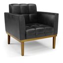 Ver imagem 6 de Kit 2 Poltronas Decorativas Karen Pés Fixo em Madeira Castanho Pu Preto Brilho G19 - Gran Belo