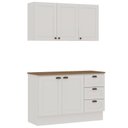 Ver imagem 3 de Armário Aéreo e Balcão 120cm 100% MDF Estilo Americano com Tampo Provençal Branco/Ébano