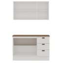 Ver imagem 6 de Armário Aéreo e Balcão 120cm 100% MDF Estilo Americano com Tampo Provençal Branco/Ébano
