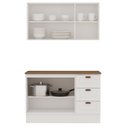 Ver imagem 7 de Armário Aéreo e Balcão 120cm 100% MDF Estilo Americano com Tampo Provençal Branco/Ébano