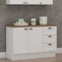 Ver imagem 5 de Armário Aéreo e Balcão 120cm 100% MDF Estilo Americano com Tampo Provençal Branco/Ébano
