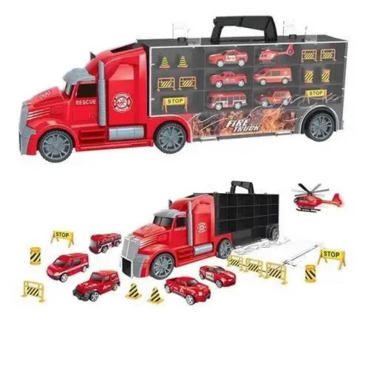 Caminhão de Bombeiro Brinquedo Carrinho Miniatura 17 Pcs - 5