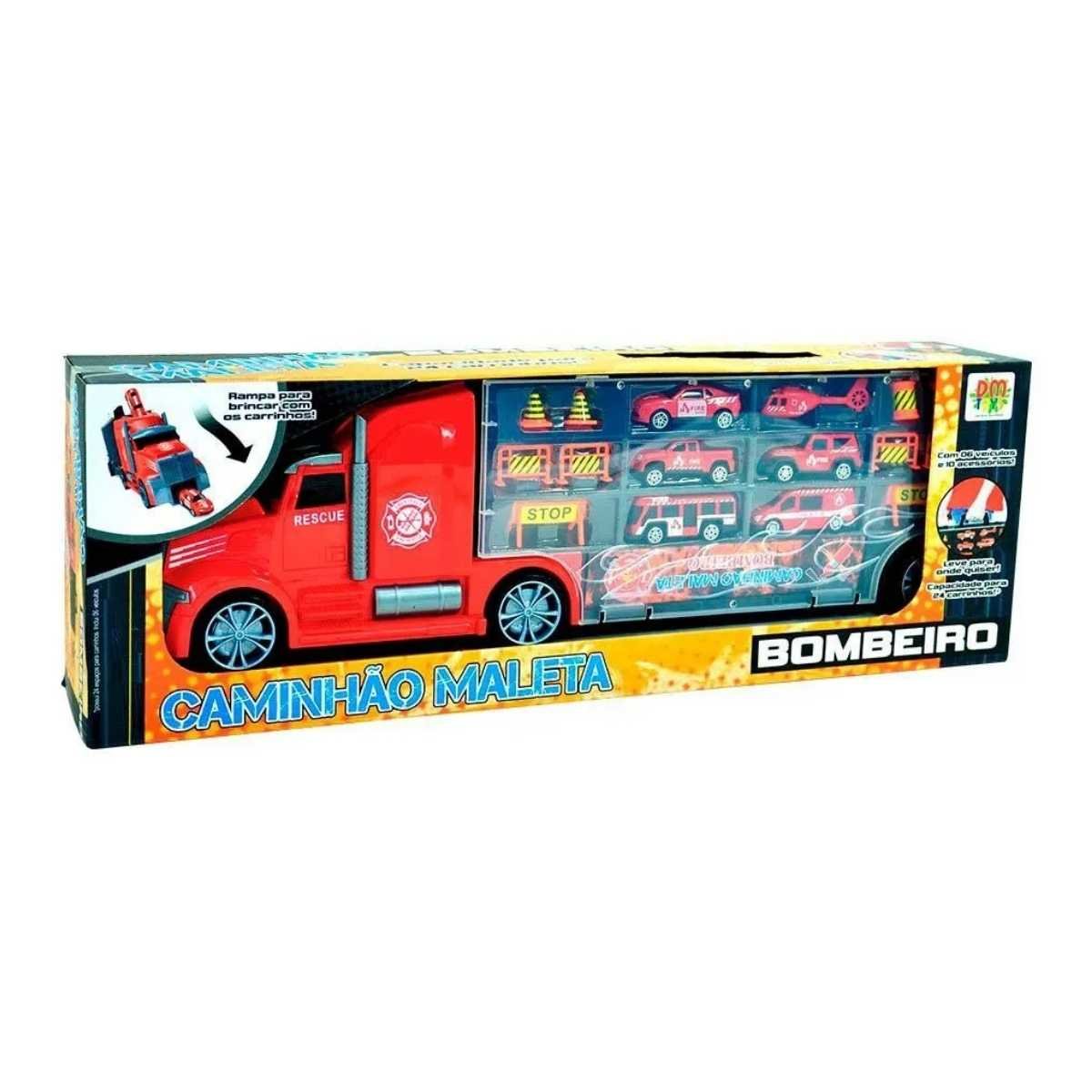 Caminhão de Bombeiro Brinquedo Carrinho Miniatura 17 Pcs - 2