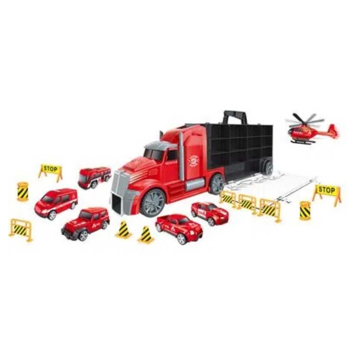 Caminhão de Bombeiro Brinquedo Carrinho Miniatura 17 Pcs - 3