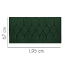 Ver imagem 2 de Painel Estofada Istambul Botão Capitonê 195cm King Size para Cama Box Quarto Suede Verde - Ahazzo Mó