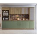 Ver imagem 1 de Armário de Cozinha Modulada Completa Reta 8 Peças 3,20m Botanic Kappesberg - Nogueira/verde Oliva